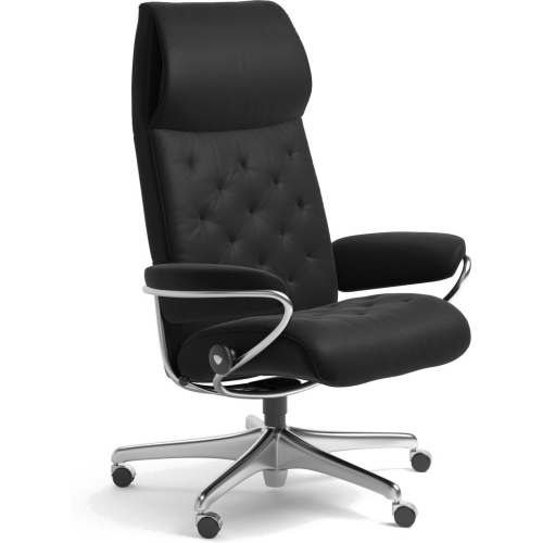 Фото №1 - Офисное кресло-реклайнер Metro Office High Back (Paloma / Black / Chrome)(12920970941900)