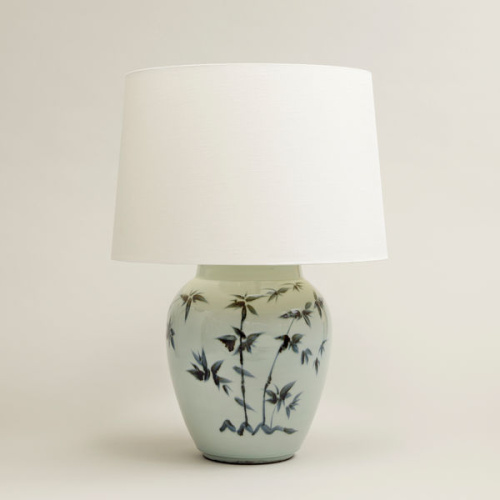 Фото №1 - Лампа настольная ваза керамическая Bamboo Leaf(2S117866)